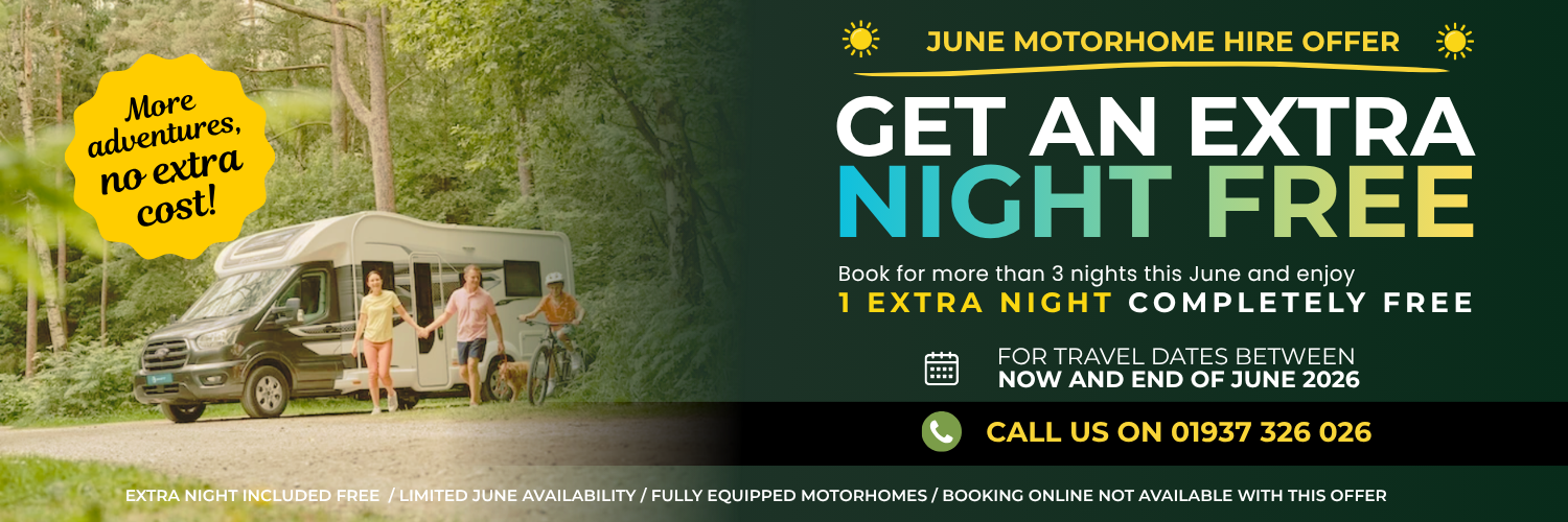 Get an extra night free motorhome hire promotion near me